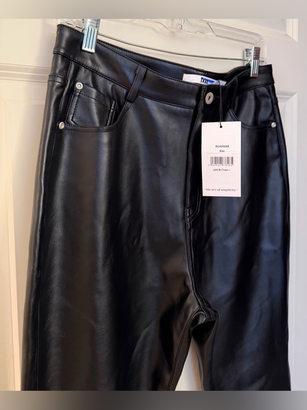 Boa. Because of Alice Faux “Leather Mon Trouser” High Waisted Straight Leg, L - Picture 4 of 12